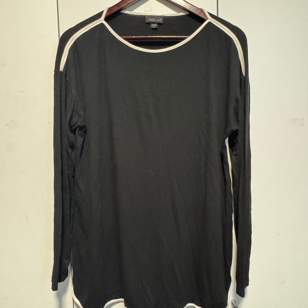 J. Jill Black and White Long Sleeve Tee